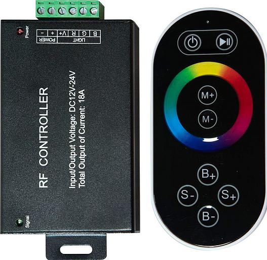 Контроллер к LED ленте RGB 12-24v с сенсорным черным ПДУ фото 1