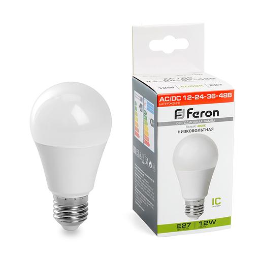 Лампа светодиодная низковольтная LED 12вт 12-24-36-48в Е27 белый фото 1