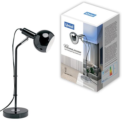 Светильник настольный 60W Цоколь Е14 Механический выключатель UML-B702 E14 BLACK Черный ТМ фото 9