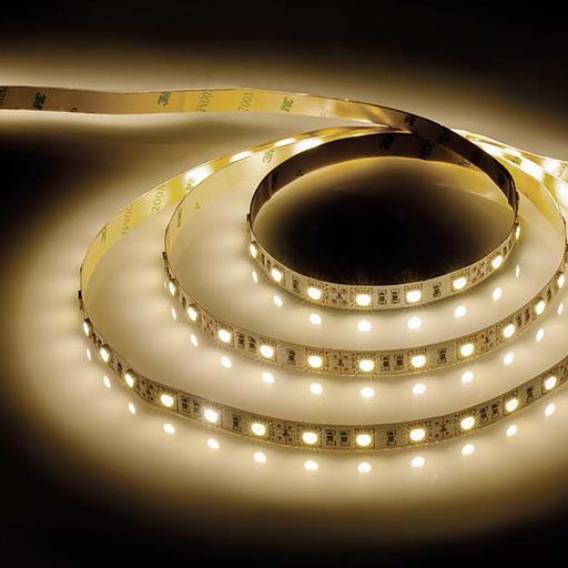 Лента светодиодная LEDх60/м 5м 14.4w/m 12в тепло-белый/на белом основании фото 7