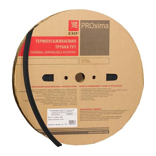 Трубка термоусаживаемая ТУТ нг 20/10 черная рулон PROxima фото 1
