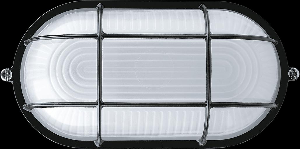 Светильник НПП-60w термостойкий овальный с решеткой IP54 черный фото 1