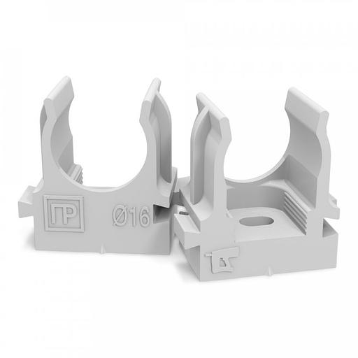 Крепеж-клипса для труб для монтажного пистолета серая в полиэтиленовом пакете д32 фото 1