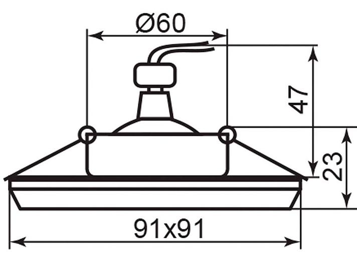Светильник ИВО-50w 12в G5.3 квадратный серебро с серебрянным стеклом фото 2