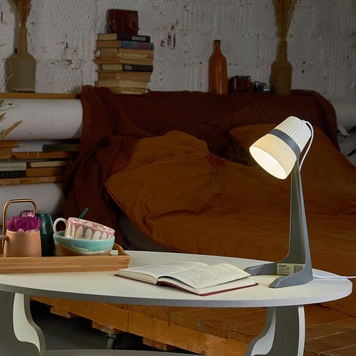 Светильник настольный 40W E14 Механический выключатель ULO-K22 D/E14/A GREY/WHITE Серый с белым фото 2