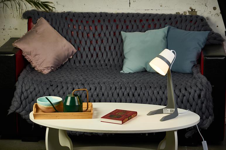 Светильник настольный 40W E14 Механический выключатель ULO-K22 D/E14/A GREY/WHITE Серый с белым фото 3