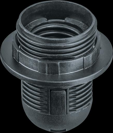 Патрон люстровый Е27 пластик с кольцом черный фото 1