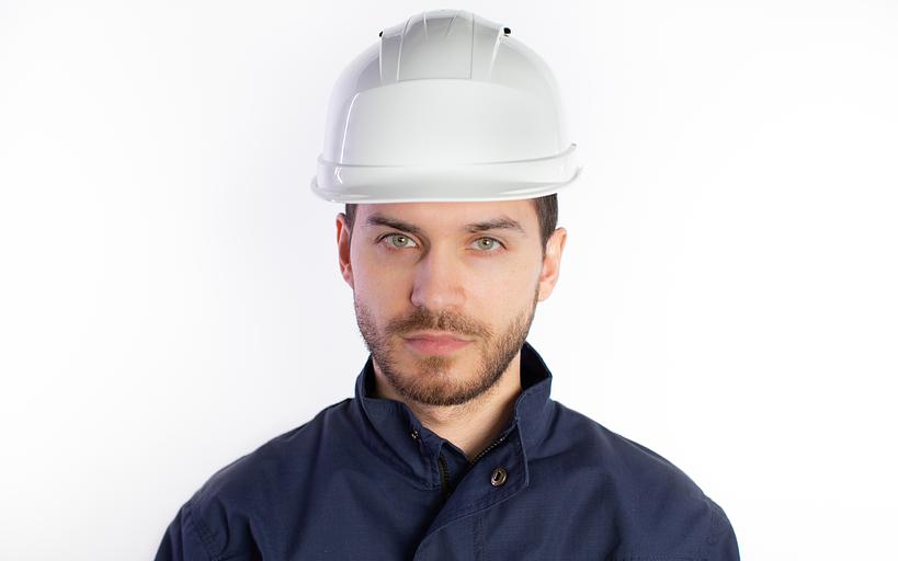 Каска защитная QUARTZ UP IV белого цвета с храповым механизмом с вентиляцией фото 2