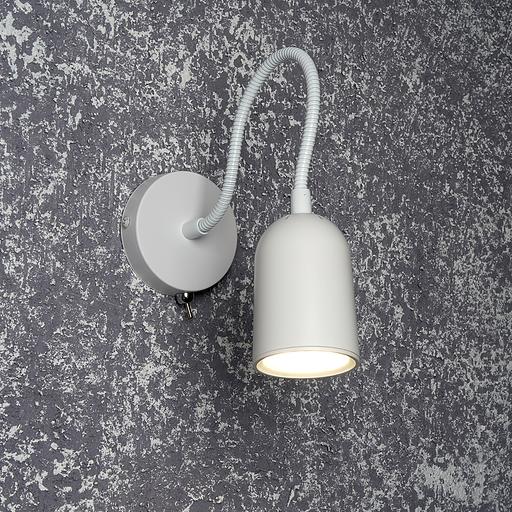 Светильник ДБО GU10 без лампы на гибком основании с выключателем белый фото 2