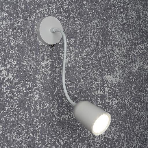 Светильник ДБО GU10 без лампы на гибком основании с выключателем белый фото 3