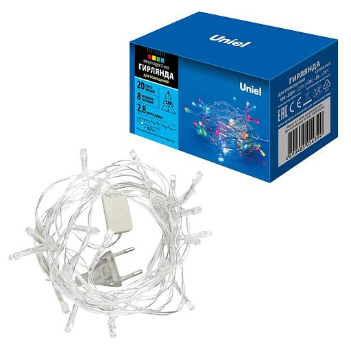Гирлянда светодиодная с контроллером 20 светодиодов 2,8 м разноцветная IP20 провод прозрачный ULD-S0280-020/DTA MULTI IP20 фото 9