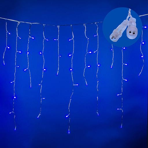 Бахрома светодиодная с эффектом мерцания 2м Соединяемая 100 светодиодов Синий свет Провод прозрачный ULD-B2007-100/TTK BLUE IP44 фото 2