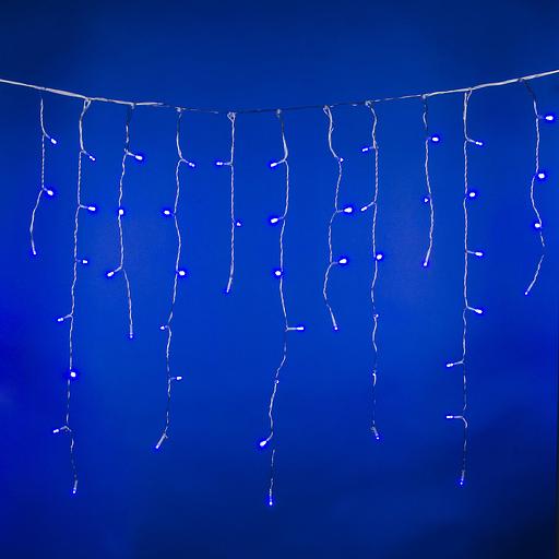 Бахрома светодиодная с эффектом мерцания 2м Соединяемая 100 светодиодов Синий свет Провод прозрачный ULD-B2007-100/TTK BLUE IP44 фото 3