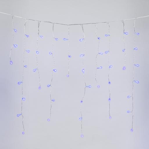 Бахрома светодиодная с эффектом мерцания 2м Соединяемая 100 светодиодов Синий свет Провод прозрачный ULD-B2007-100/TTK BLUE IP44 фото 4