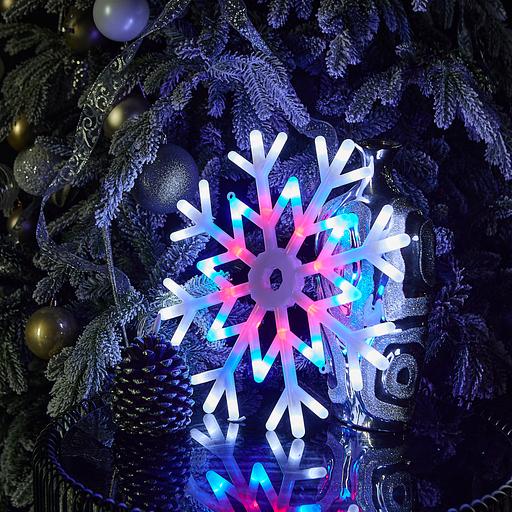 Фигура светодиодная Снежинка 40х40см Подвесная 48 светодиодов Красный синий Провод прозрачный ULD-H4040-048/DTA MULTI IP20 SNOWFLAKE фото 3