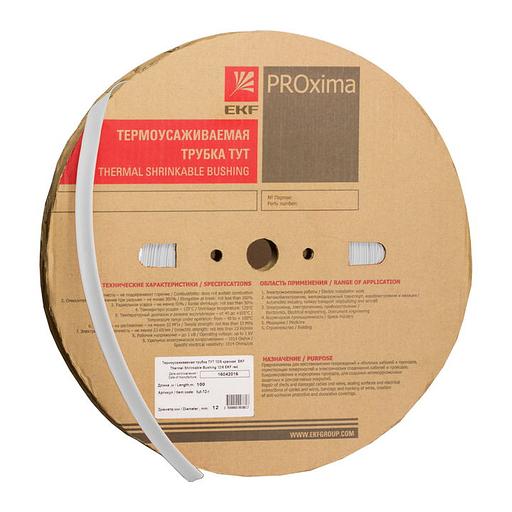 Трубка термоусаживаемая ТУТ нг 4/2 белая рулон PROxima фото 1