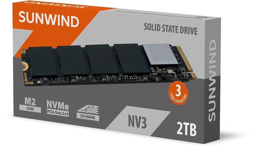 Накопитель SSD SunWind PCIe 3.0 x4 2TB SWSSD002TN3 NV3 M.2 2280 фото 3