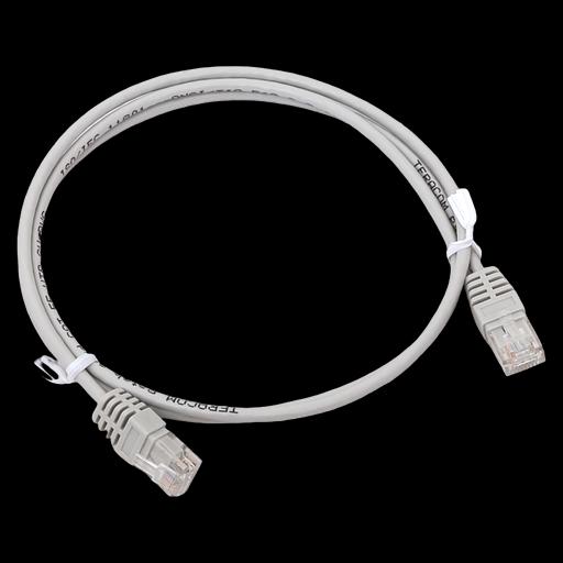 Патч-корд TERACOM Cat.5E (1Гбит/с) неэкранированный UTP оболочка PVC серый (1м) фото 1