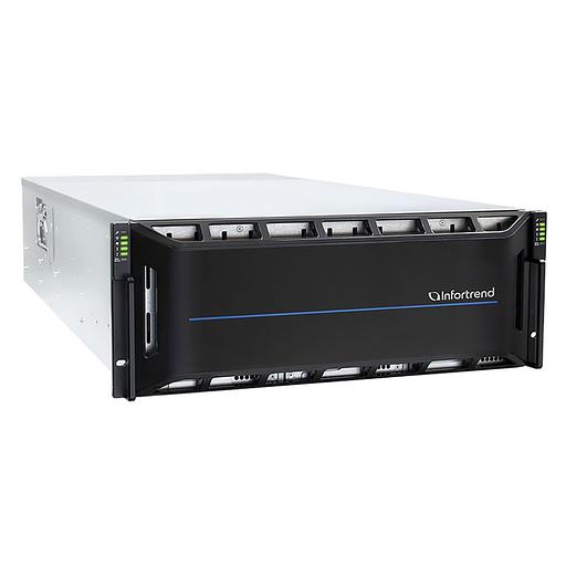 Сетевой накопитель Infortrend CS 2060D-J 4U/60bay, scale-out NAS, dual nodes subsystem including 2x4 Core CPU, 128GB (8x16GB), 8x10GbE(SFP+), 4x12Gb/s SAS EXP. Ports, 2x(PSU+FAN), 2x(SuperCap.+flash), 60 x 3.5" drive trays and rackmount kit, scale out to фото 2