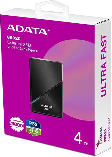 Накопитель SSD A-Data USB-C 4.0 4TB SE920-4TCBK SE920 2.5" черный фото 9