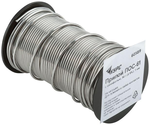 Припой ПОС 61 с канифолью 1 мм, 50 гр фото 2