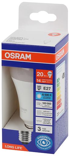 Лампа светодиодная LED 20Вт Е27 6500К 2452Лм груша 220В (замена 250Вт) OSRAM фото 3