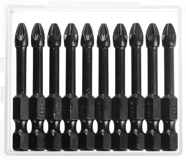 Биты ударные PZ2, 50 мм, 10 шт фото 1