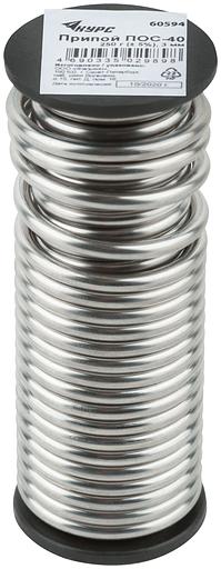 Припой ПОС 40 (катушка с канифолью 3 мм) 250 гр фото 1