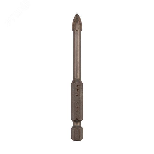 Сверло по стеклу и керамике 6 мм 4 грани шестигранный хвостовик фото 1