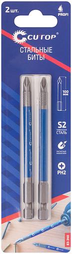 Биты стальные, 2 шт, Profi, PH2, 100 мм фото 3