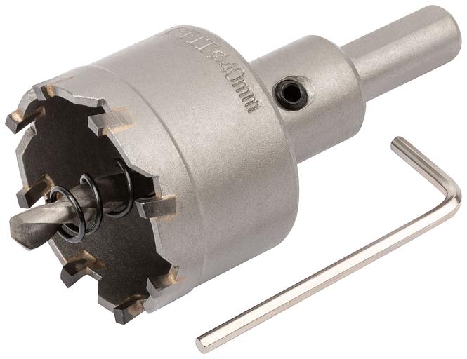 Коронка кольцевая с карбидными вставками Профи (для отверстий в нержавеющей стали) 40 мм фото 1