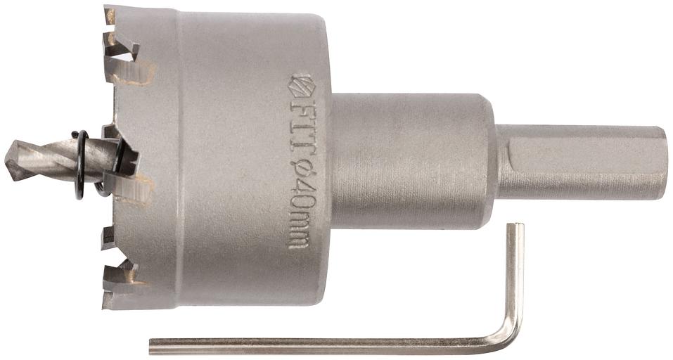 Коронка кольцевая с карбидными вставками Профи (для отверстий в нержавеющей стали) 40 мм фото 2