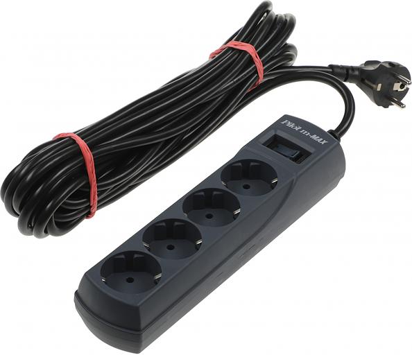 Сетевой фильтр Pilot m-MAX 7м (4 розетки) серый (коробка) фото 2