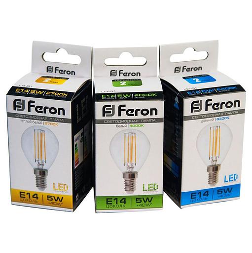 Лампа светодиодная LED 5вт Е14 теплый шар FILAMENT фото 4