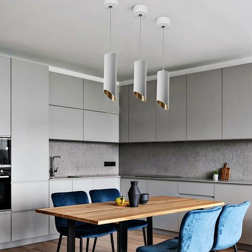 Светильник ДСО GU10 без лампы на подвесе белый золото фото 4