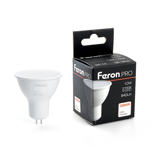 Лампа светодиодная LED 10вт 230в GU5.3 теплый Feron.PRO фото 1