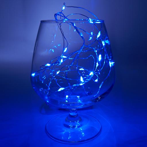 Гирлянда линейная LED синий 2м от батареек фото 4