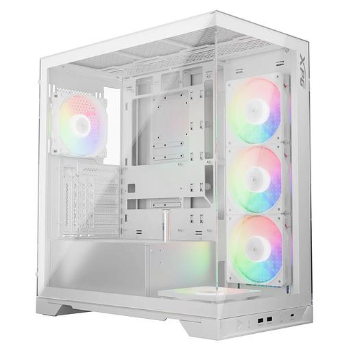 Корпус XPG INVADER X WHITE (INVADERXMT-WHCWW) Mid-Tower Gaming ATX PC Case with Panoramic View, Tempered Glass Panels, and RGB Lighting Black фото 1
