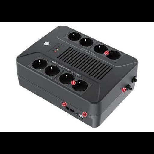 Источник бесперебойного питания Line-Interactive, 600 VA, LED, USB, 8 Schuko фото 1