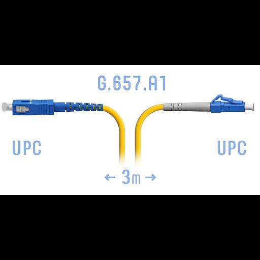 Патчкорд оптический LC/UPC-SC/UPC SM G.657.A1 3 метра фото 1