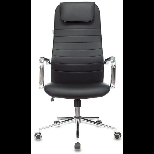 Кресло руководителя Бюрократ KB-9N/ECO черный эко.кожа с подголов. крестовина металл хром фото 3