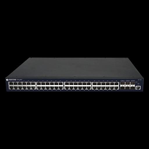 Управляемый PoE коммутатор уровня 3 BDCOM S3900-48P6X, 48x 10/100/1000BaseT PoE 802.3af/at до 740W, 6x 1/10GE SFP+, Hot Swap БП 1+1 фото 1