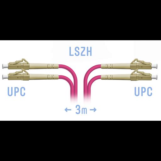 Патчкорд оптический LC/UPC-LC/UPC MM (OM4) Duplex 3 метра фото 1