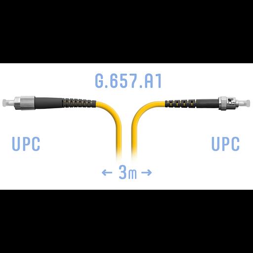 Патчкорд оптический FC/UPC-ST/UPC SM G.657.A1 3 метра фото 1