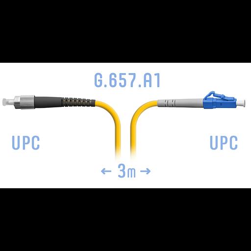 Патчкорд оптический LC/UPC-FC/UPC SM G.657.A1 3 метра фото 1