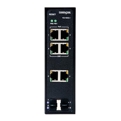 Неуправляемый промышленный 4 портовый PoE коммутатор POWERTONE PUS-TS04G-i фото 2