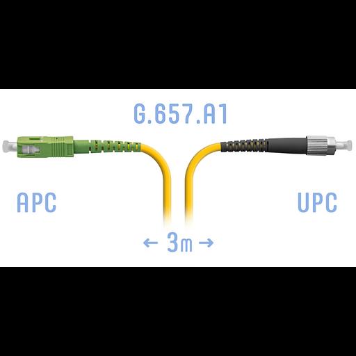 Патчкорд оптический SC/APC-FC/UPC SM G.657.A1 3 метра фото 1