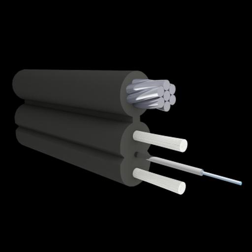 Кабель оптический Alpha Mile Flex FTTx, с дополнительным несущим элементом (трос 1.2 мм), 1 волокно 657A2 фото 1