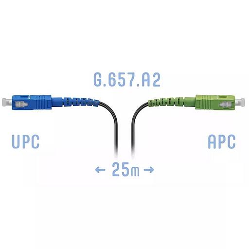Патчкорд оптический FTTH SC/APC-SC/UPC, кабель 604-02-01, 25 метров фото 1