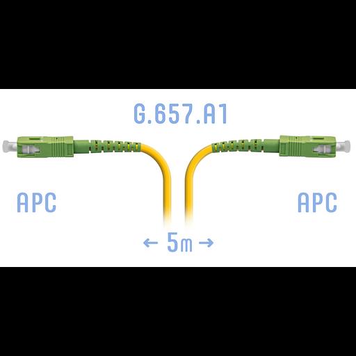 Патчкорд оптический SC/APC SM G.657.A1 5 метров фото 1